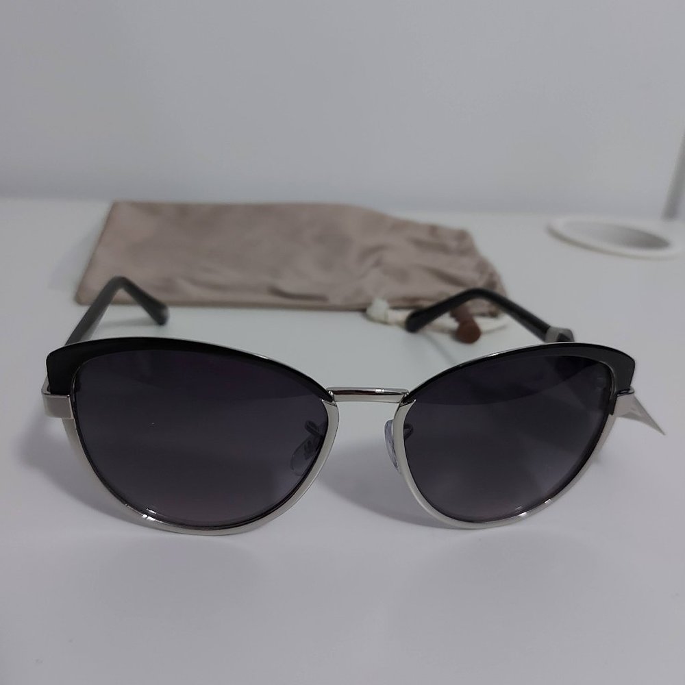 NWT Fossil Black and Silver Cat Eye Sunglasses